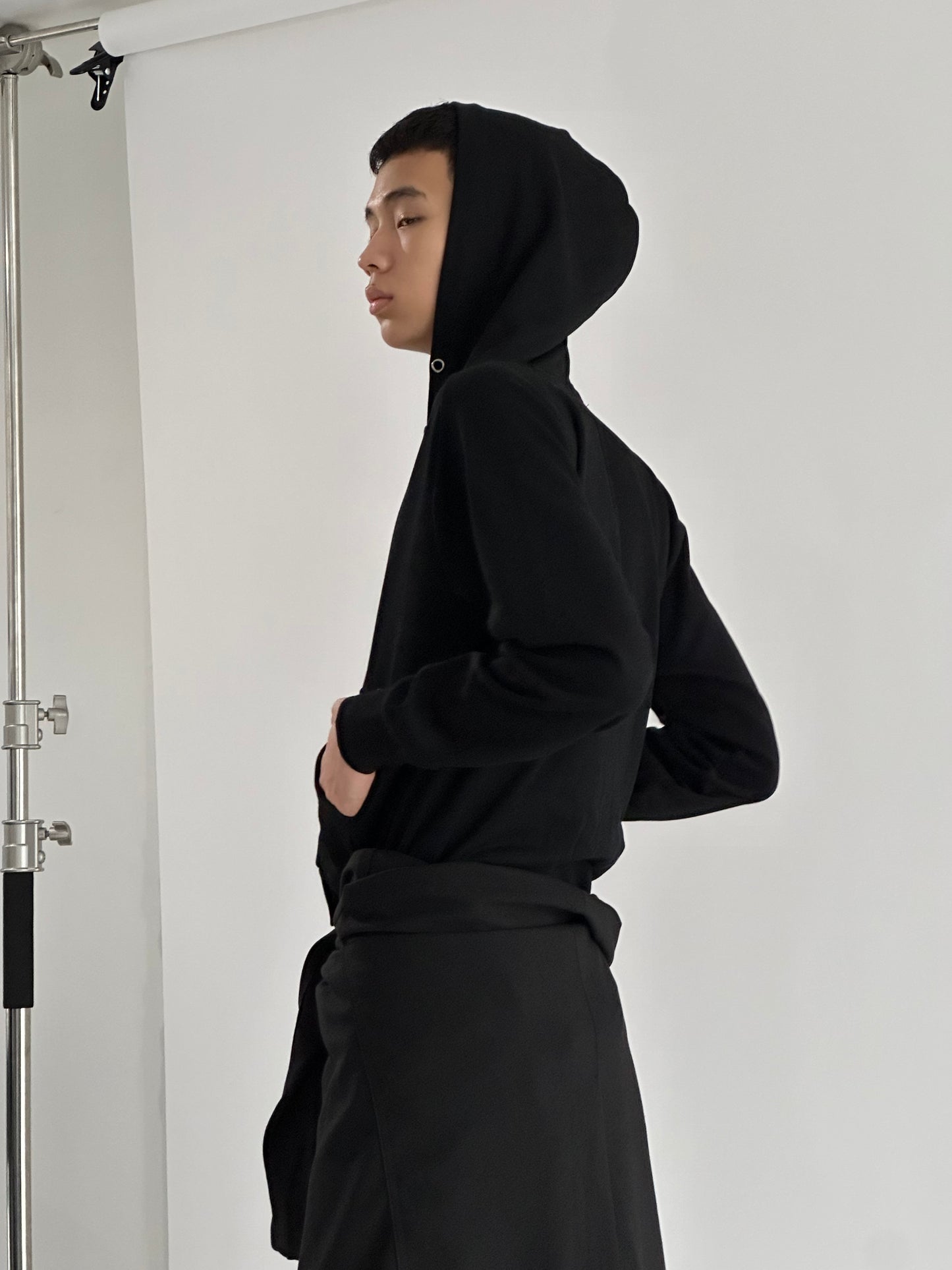 just fit double zip up hoodie