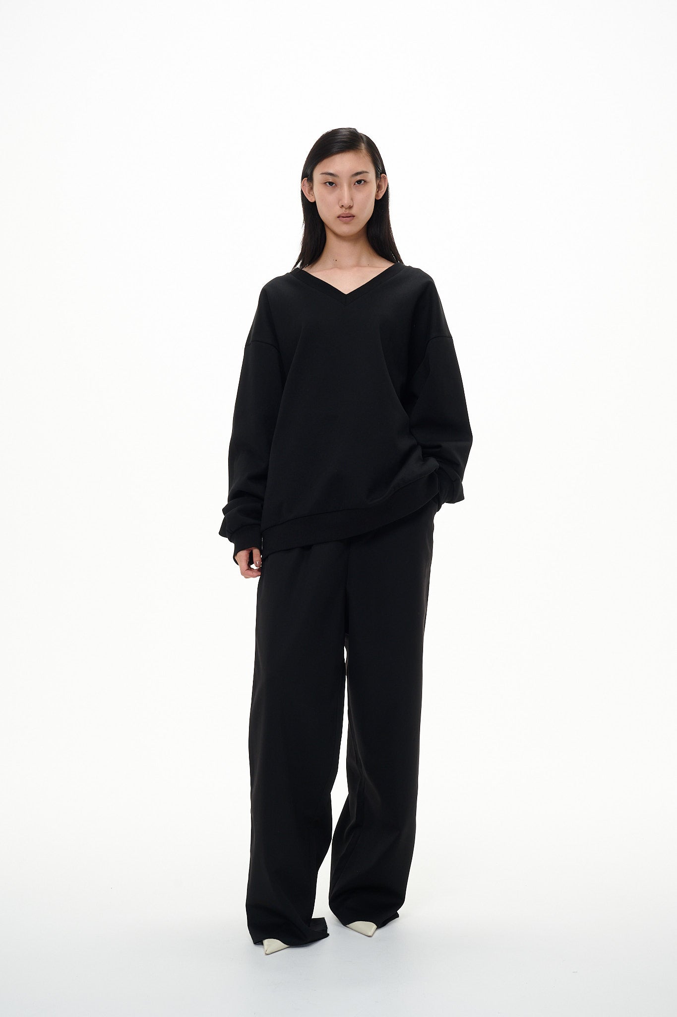 oversized v neck sweater